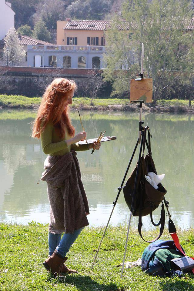 Emily Macduff paints in Florence
